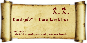 Kostyál Konstantina névjegykártya